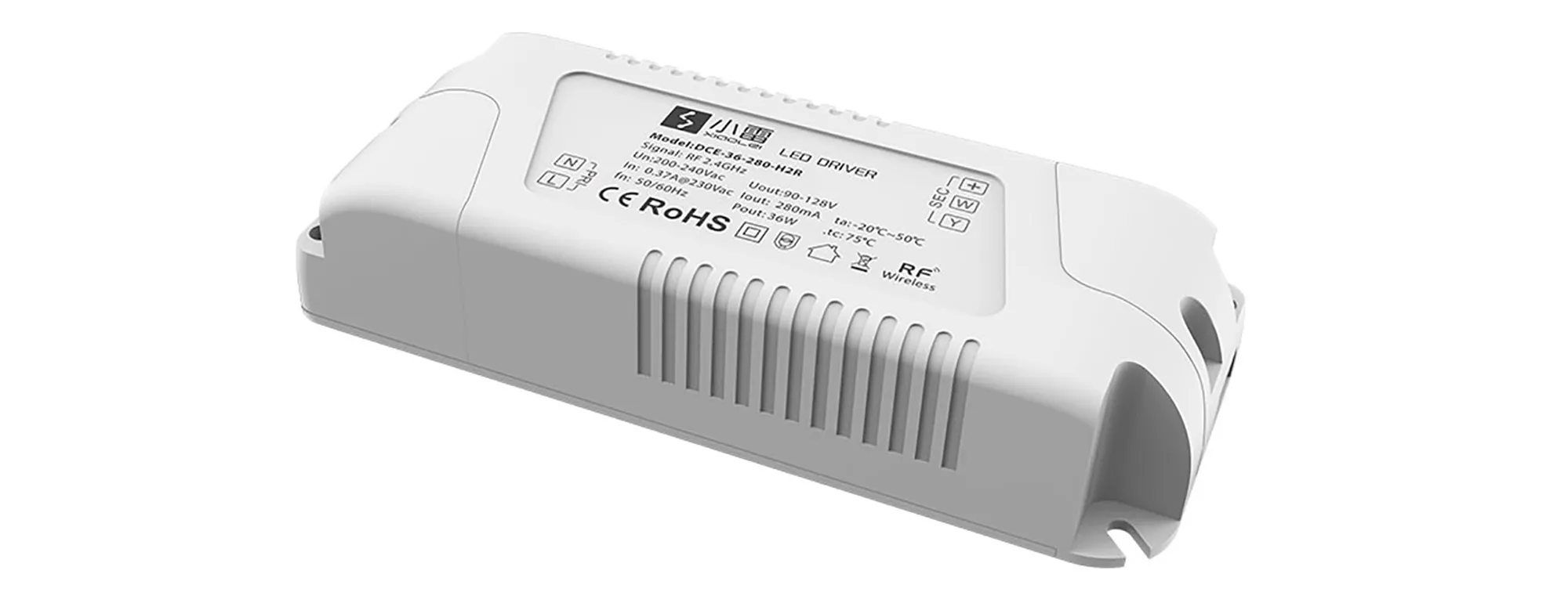 DCE-54-280-H2R  Ltech RF2.4GHz Wireless Dimmable Driver 54W 135-185Vdc/280mA.0-100% PWM dimming level, IP20.